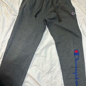 Champion Kids Dark Gray Joggers with Blue Logo